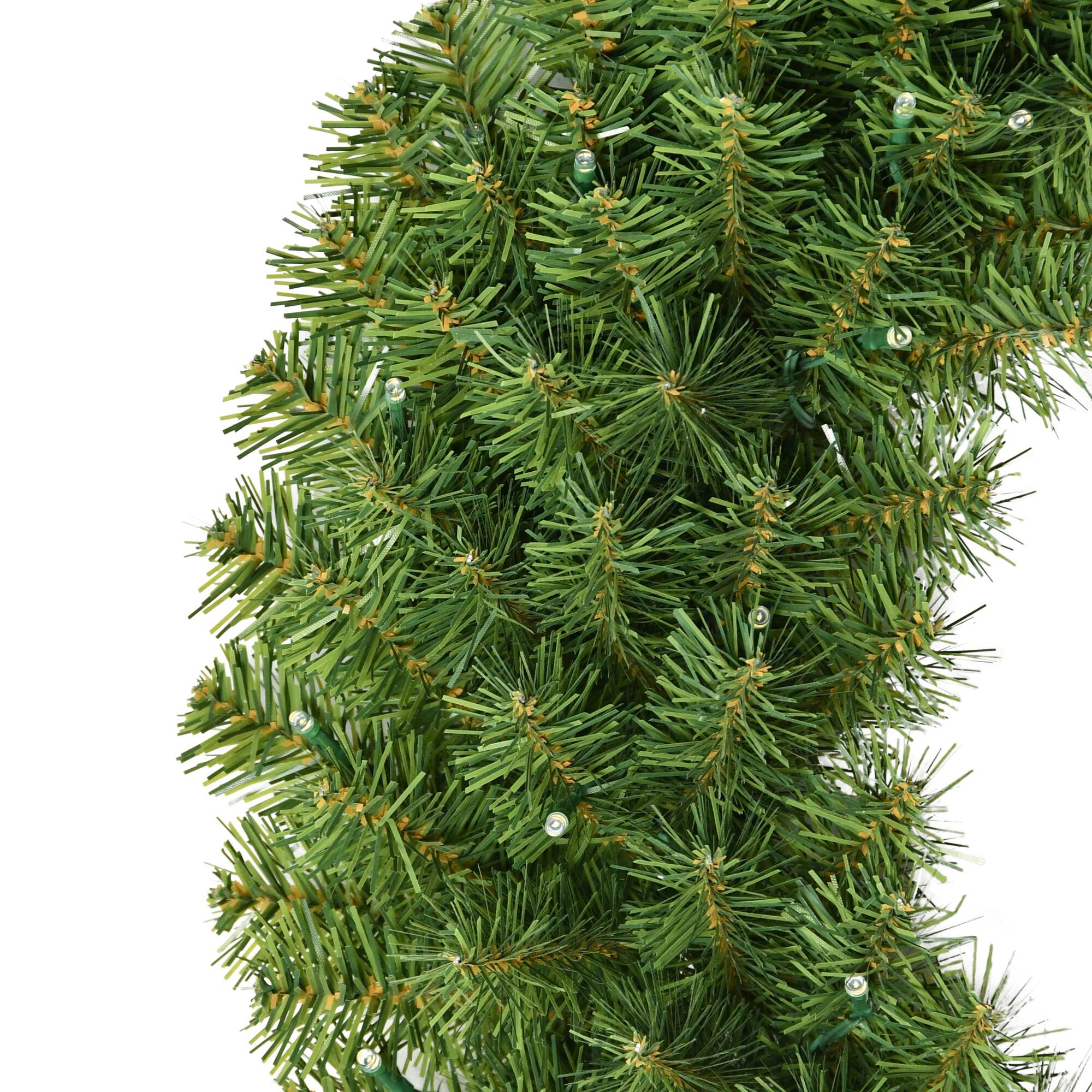 24" Pre-Lit Artificial Christmas Battery-Operated Wreath